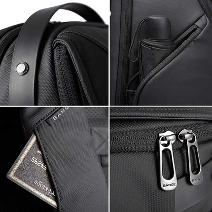 BANGE BG-2581 Large-capacity Waterproof and Wear-resistant Business Laptop Backpack(Black)-garmade.com