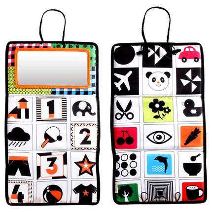 Baby Hanging Toy Foldable Baby Vision Training Pattern Mirror(Black Red)-garmade.com