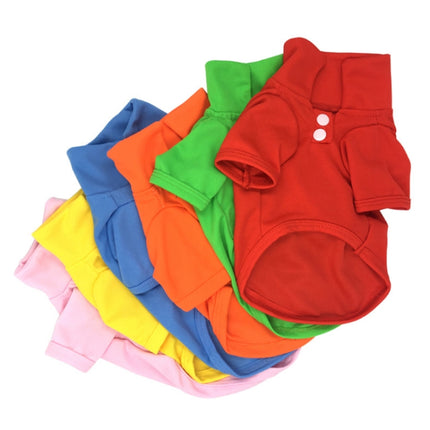 Candy Coloured Dog T-Shirt Short Sleeve Pet Clothing, Size: S(Red)-garmade.com