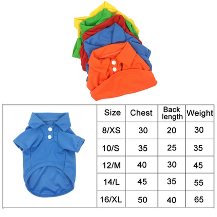 Candy Coloured Dog T-Shirt Short Sleeve Pet Clothing, Size: S(Yellow)-garmade.com