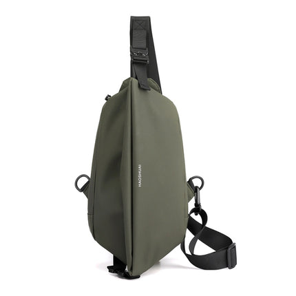 HAOSHUAI 1100-25 Men Chest Bag Casual Shoulder Bag(Army Green)-garmade.com