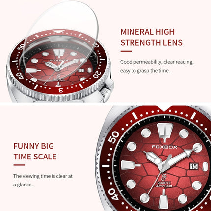 FOXBOX FB0025 Alloy Calendar Watch Luminous Waterproof Rotatable Quartz Watch(Brown)-garmade.com