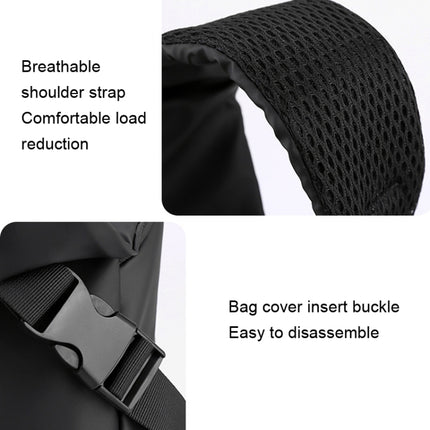 HAOSHUAI 1100-31 Men Simp Large Capacity Waterproof Messenger Bag(Black)-garmade.com