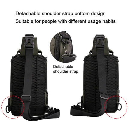 HAOSHUAI 1100-13 Men Multifunctional Chest Bag Casual Shoulder Messenger Bag(Gray)-garmade.com