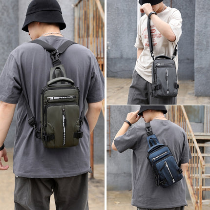 HAOSHUAI 1100-13 Men Multifunctional Chest Bag Casual Shoulder Messenger Bag(Black)-garmade.com