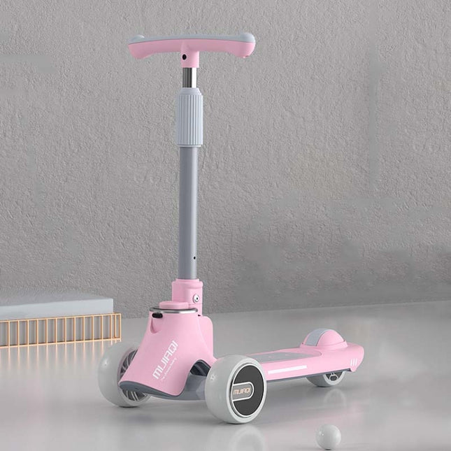 MIJIAQI 01 3 In 1 Multifunctional Foldable Children Scooter with Music and Lights, Spec: Pink-garmade.com