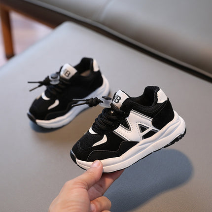 628 Children Sports Mesh Shoes Baby Soft Sole Running Shoes, Size: 26(Black)-garmade.com