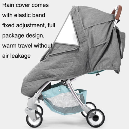 Autumn And Winter Warm Thickened With Velvet Baby Stroller Weatherproof Cover(Dark Gray)-garmade.com