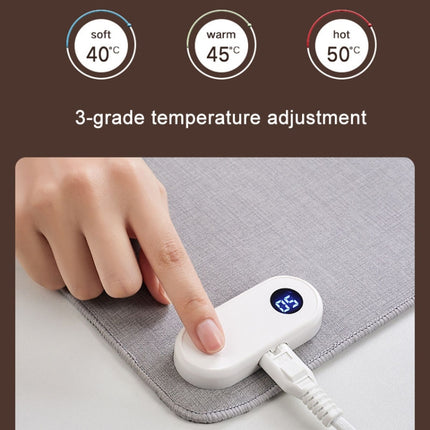 150W 80x33cm Heated Mouse Pad Digital Display Adjustable Hand Warmer Desk Pad 110V US Plug Gray-garmade.com