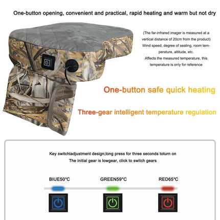 Outdoor Portable Camouflage 3 Gear Adjustable Heated Cushion 40x27x7cm(Leaf)-garmade.com