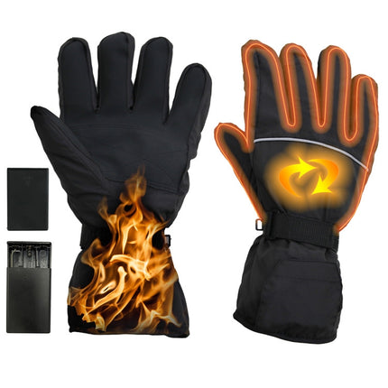 Outdoor Sports Ski Heated Warm Touchable Gloves, Color: Black-garmade.com