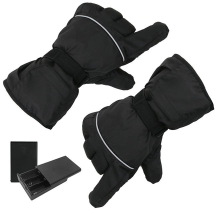 Outdoor Sports Ski Heated Warm Touchable Gloves, Color: Black-garmade.com