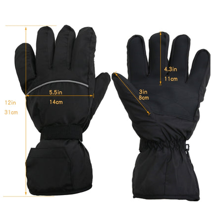 Outdoor Sports Ski Heated Warm Touchable Gloves, Color: Black+USB Cable-garmade.com