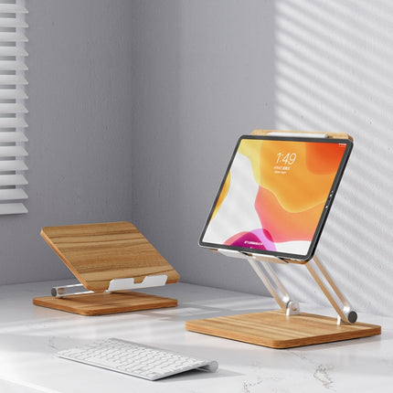 AP-2DP Desktop Liftable Wooden Tablet Laptop Support Stand(Darkwood)-garmade.com