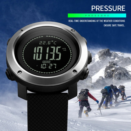 SKMEI 1418 Outdoor Sports Women Watch High Pressure Compass Electronic Watch, Style: Steel Ring Version (Black)-garmade.com
