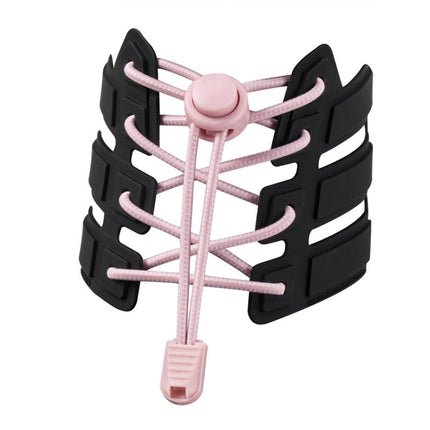 1pairs Spring Buckle Lazy Elastic Shoelaces For Adults And Children 110cm(NO.107 Shallow Pink)-garmade.com