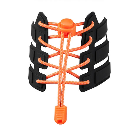 1pairs Spring Buckle Lazy Elastic Shoelaces For Adults And Children 110cm(NO.192 Fluorescence Orange)-garmade.com