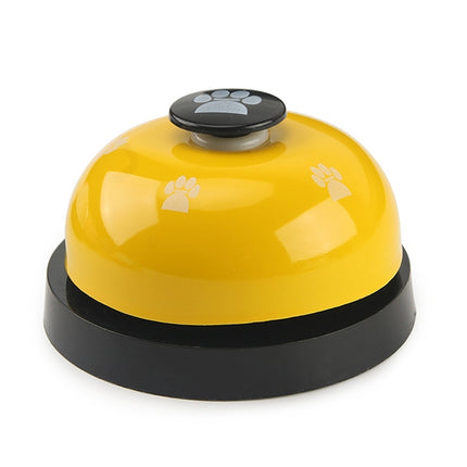 Pet Toy Training Called Dinner Small Bell Footprint Ring Dog Toys(Yellow)-garmade.com