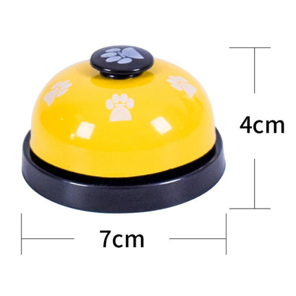 Pet Toy Training Called Dinner Small Bell Footprint Ring Dog Toys(Yellow)-garmade.com