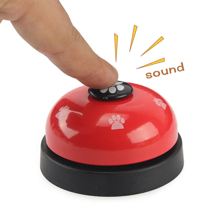 Pet Toy Training Called Dinner Small Bell Footprint Ring Dog Toys(Red)-garmade.com