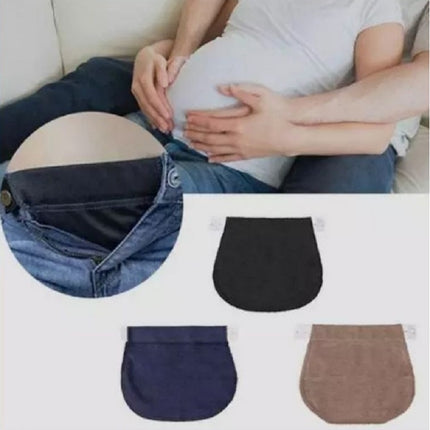 Pregnant Women May Be Adjusted To Change The Waistband Elastic Waistband Extended Buckle, Color:Black-garmade.com
