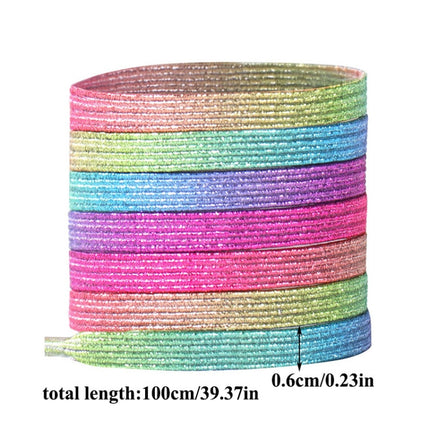 3pairs Elastic No Tie Shoelaces Metal Lock Dazzling Color Laces 100cm(Black Spot)-garmade.com