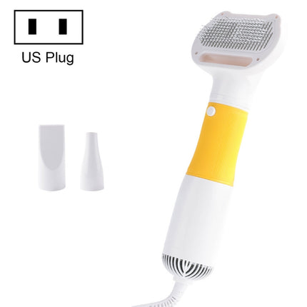 3 in 1 600W Pet Electric High Wind Hair Removal Blowing Combs, Specification: US Plug 110V(Yellow)-garmade.com