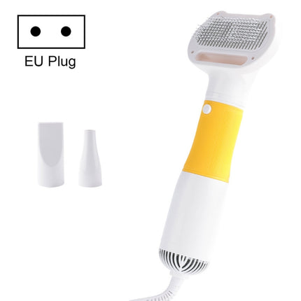 3 in 1 600W Pet Electric High Wind Hair Removal Blowing Combs, Specification: EU Plug 220V(Yellow)-garmade.com