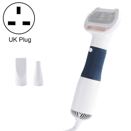 3 in 1 600W Pet Electric High Wind Hair Removal Blowing Combs, Specification: UK Plug 220-240V(Navy)-garmade.com