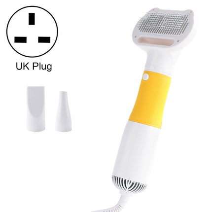 3 in 1 600W Pet Electric High Wind Hair Removal Blowing Combs, Specification: UK Plug 220-240V(Yellow)-garmade.com