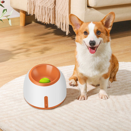 CWFQQ-1 Tennis Ball Launcher Dogs Interactive Toys, Adapter: EU Plug(Orange White)-garmade.com