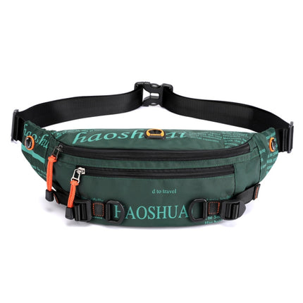 HAOSHUAI 5132 Outdoor Men Waist Bag Sports Running Chest Bag(Dark Green)-garmade.com