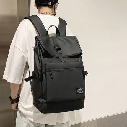 HAOSHUAI 810 Men Simple Leisure Travel Bag Computer Backpack(Black)-garmade.com