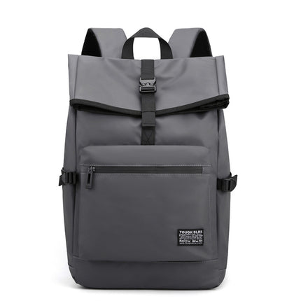 HAOSHUAI 810 Men Simple Leisure Travel Bag Computer Backpack(Grey)-garmade.com