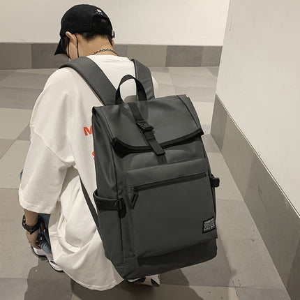 HAOSHUAI 810 Men Simple Leisure Travel Bag Computer Backpack(Grey)-garmade.com
