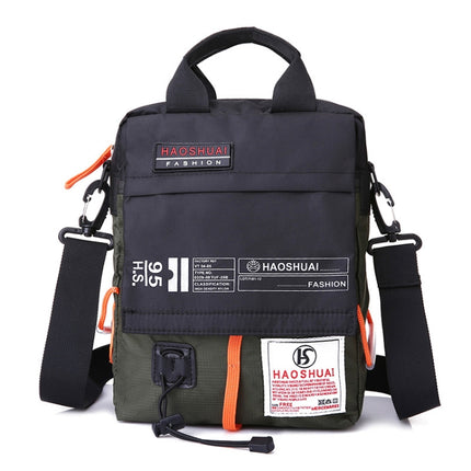HAOSHUAI 206-1 Men Handheld Crossbody Bag Outdoor Waterproof Cloth Bag(Army Green)-garmade.com