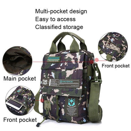HAOSHUAI 206-1 Men Handheld Crossbody Bag Outdoor Waterproof Cloth Bag(Dark Blue)-garmade.com