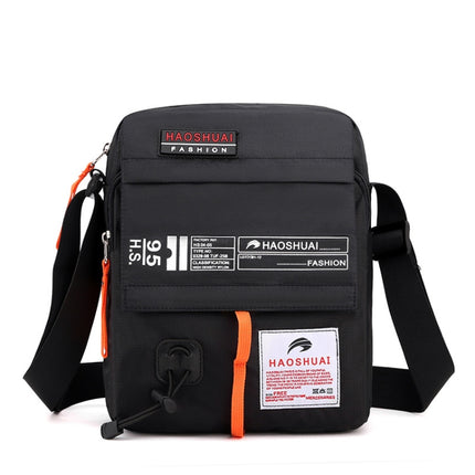 HAOSHUAI 206 Men Crossbody Bag Sports Casual Shoulder Bag(Black)-garmade.com