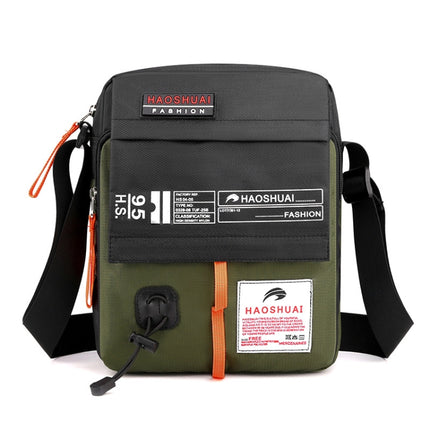 HAOSHUAI 206 Men Crossbody Bag Sports Casual Shoulder Bag(Army Green)-garmade.com