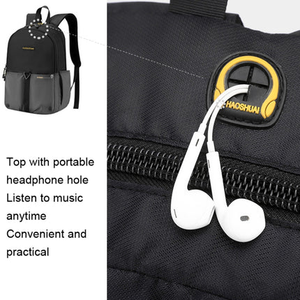 HAOSHUAI 6815 Outdoor Travel Backpack Men Business Computer Notebook Backpack(Black)-garmade.com