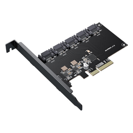 PCIE X4 To 5 Ports SATA3.0 Rotary Card Computer Desktop Solid State Hard Disk-garmade.com