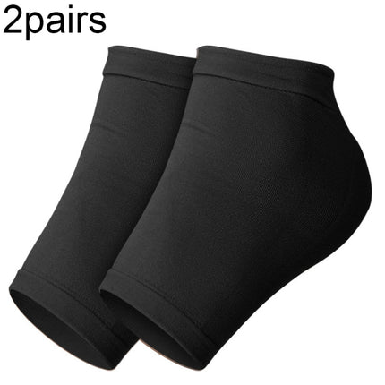 007 2pairs Silicone Anti-cracked Heel protector Moisturizing Non-slip Socks(Black)-garmade.com