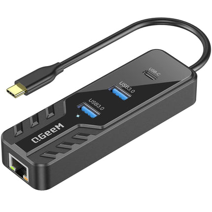 QGeeM UH04-8 Type-C Multifunctional Docking Station HUB To HDMI/RJ45 2.5G Expander(4 In 1)-garmade.com