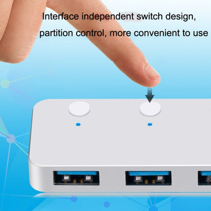 HS0059 Independent Switch USB 3.0 4 Ports Extension Type-C / USB-C Aluminum Alloy HUB, Cable Length: 30cm-garmade.com