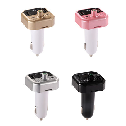 B9 Smart Digital Display Dual USB Bluetooth Car Charger with Hands-free Call Function(Pink)-garmade.com