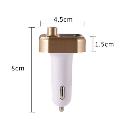 B9 Smart Digital Display Dual USB Bluetooth Car Charger with Hands-free Call Function(Gold)-garmade.com