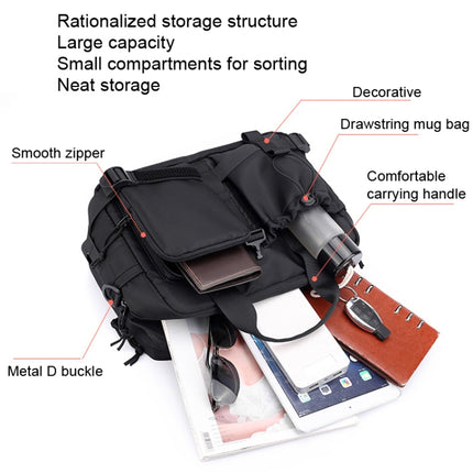 HAOSHUAI 822 Men Large Capacity Casual Shoulder Messenger Bag Handle Computer Bag(Black)-garmade.com
