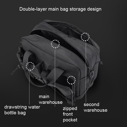 HAOSHUAI 822 Men Large Capacity Casual Shoulder Messenger Bag Handle Computer Bag(Black)-garmade.com