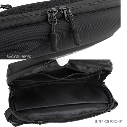 HAOSHUAI 2111 Men Chest Bag Outdoor Travel Waist Bag Minimalist Shoulder Bag(Black)-garmade.com
