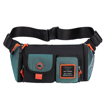 HAOSHUAI 5601 Men Leisure Waterproof Chest Bag Messenger Large Capacity Commute Bag(Dark Green)-garmade.com